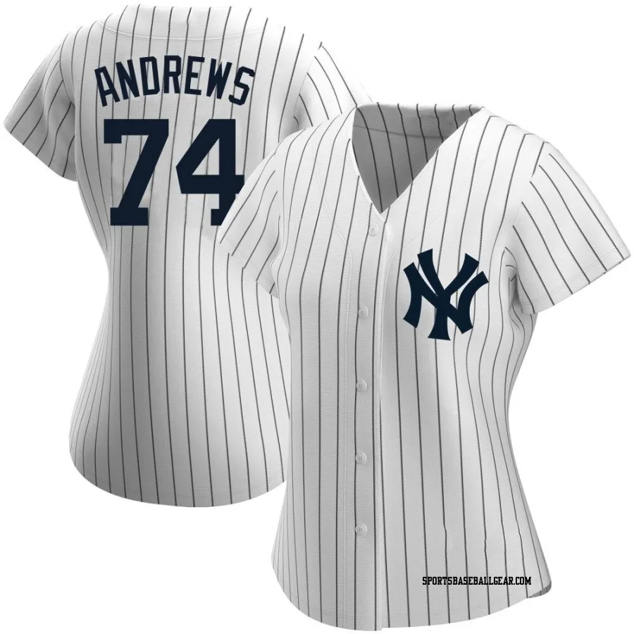 Clayton Andrews Women's New York Yankees White Authentic Home Name Jersey