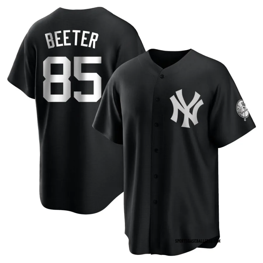 Clayton Beeter Men's New York Yankees Black/White Replica Jersey