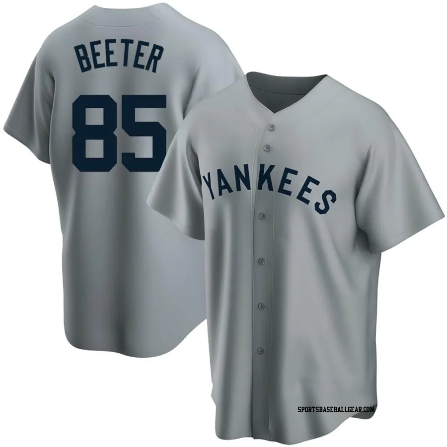 Clayton Beeter Men's New York Yankees Gray Replica Road Cooperstown Collection Jersey