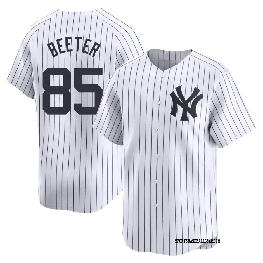 Clayton Beeter Men's New York Yankees White Limited Yankee Home Jersey