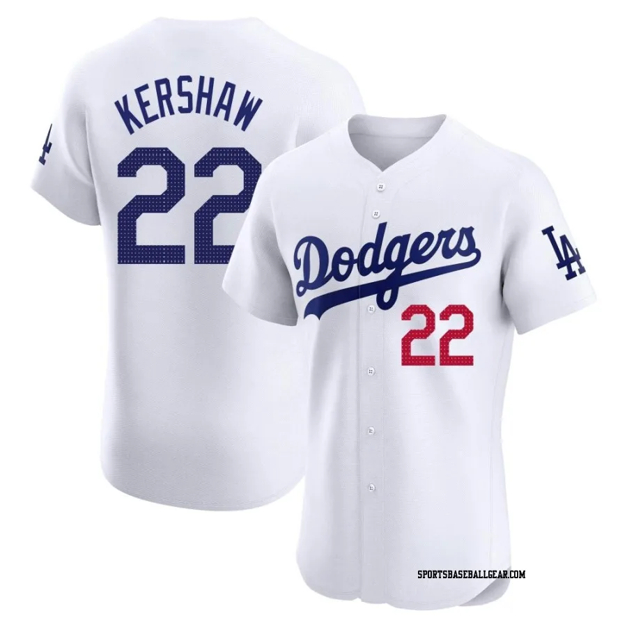 Clayton Kershaw Men's Los Angeles Dodgers White Elite Home Jersey