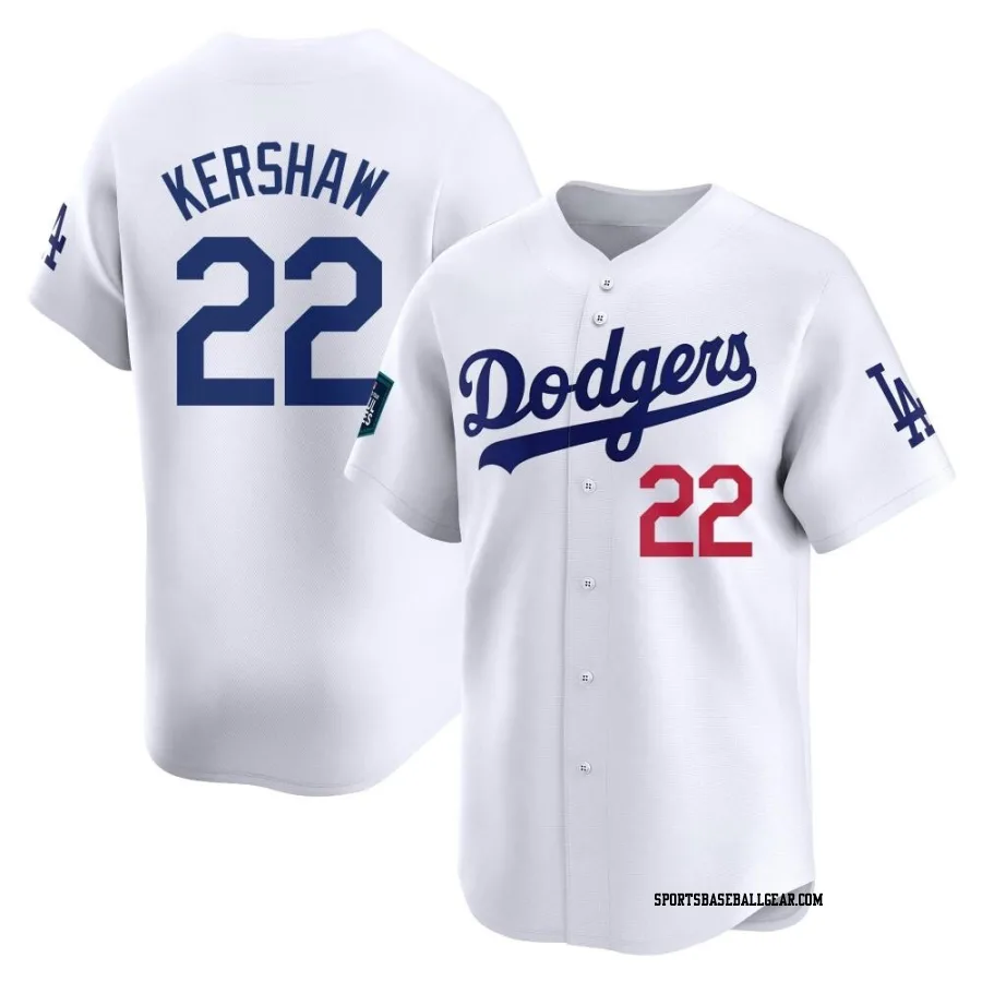 Clayton Kershaw Men's Los Angeles Dodgers White Limited 2024 World Tour Seoul Series Home Jersey