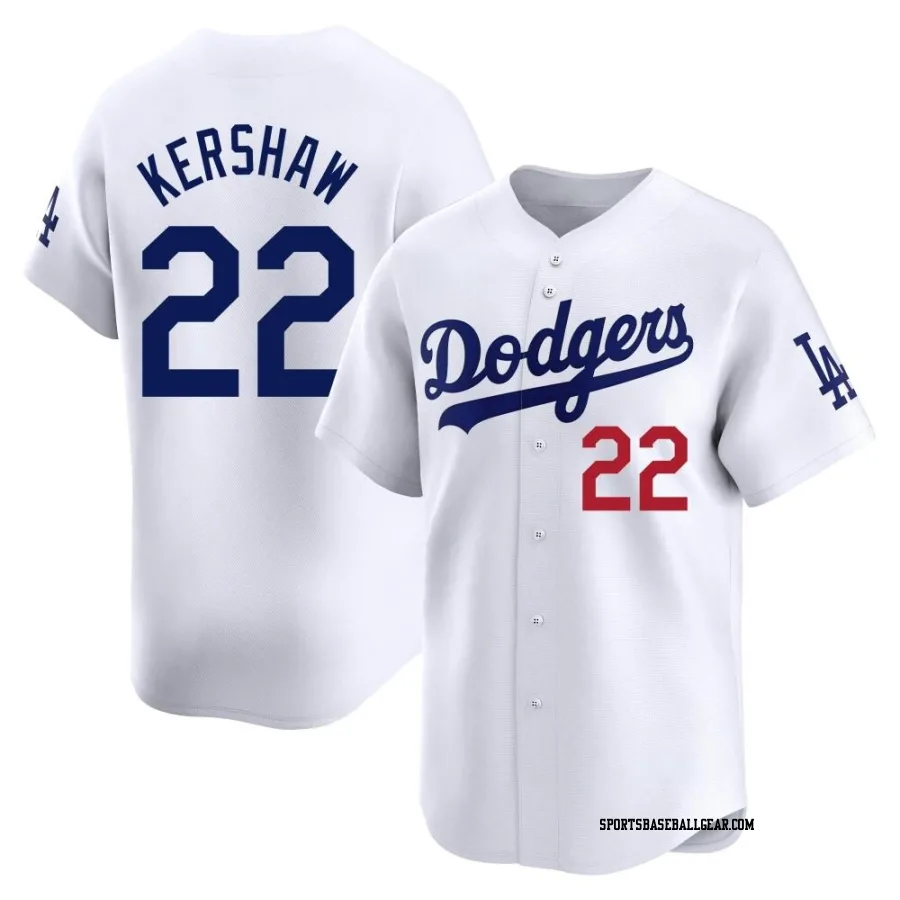 Clayton Kershaw Men's Los Angeles Dodgers White Limited Home Jersey