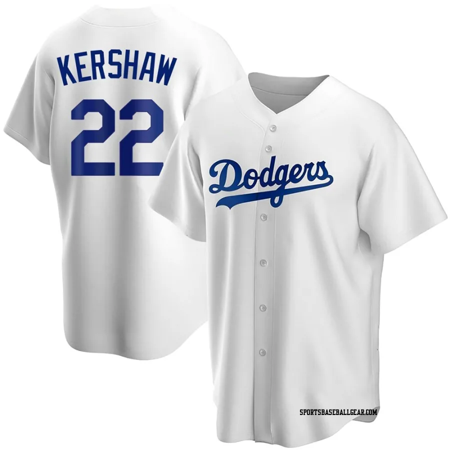 Clayton Kershaw Youth Los Angeles Dodgers White Replica Home Jersey