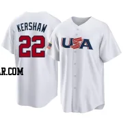 Clayton Kershaw Youth USA Baseball White Replica 2023 World Baseball Classic Jersey