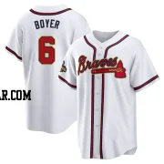 Clete Boyer Men's Atlanta Braves Gold Replica White 2022 Program Jersey