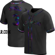 Coco Montes Men's Colorado Rockies Black Holographic Replica Alternate Jersey