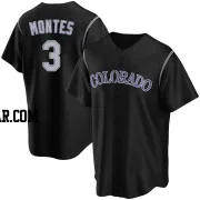 Coco Montes Men's Colorado Rockies Black Replica Alternate Jersey