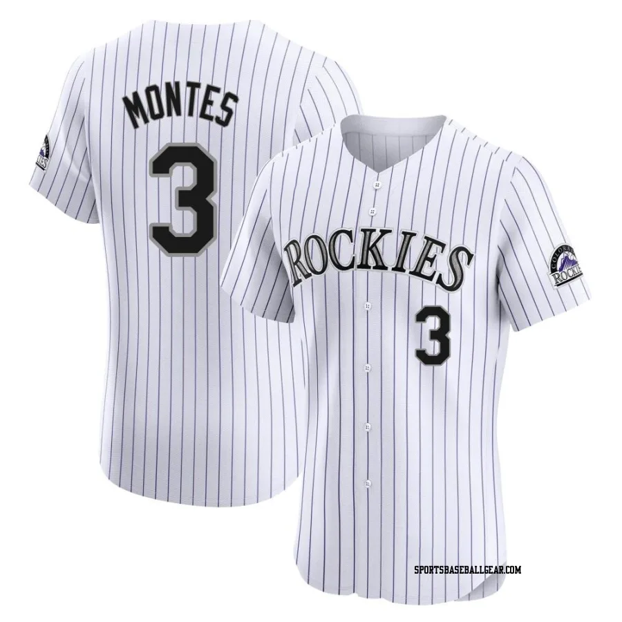 Coco Montes Men's Colorado Rockies White Elite Home Jersey