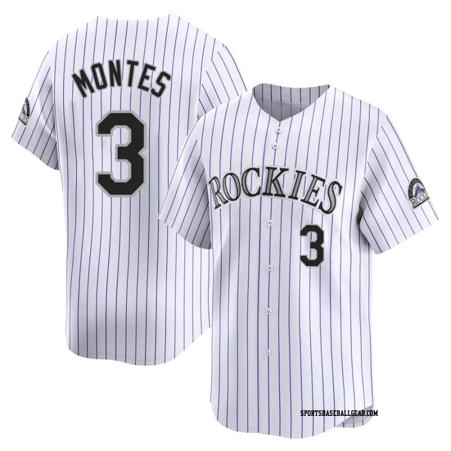 Coco Montes Men's Colorado Rockies White Limited Home Jersey