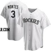 Coco Montes Men's Colorado Rockies White Replica Home Jersey