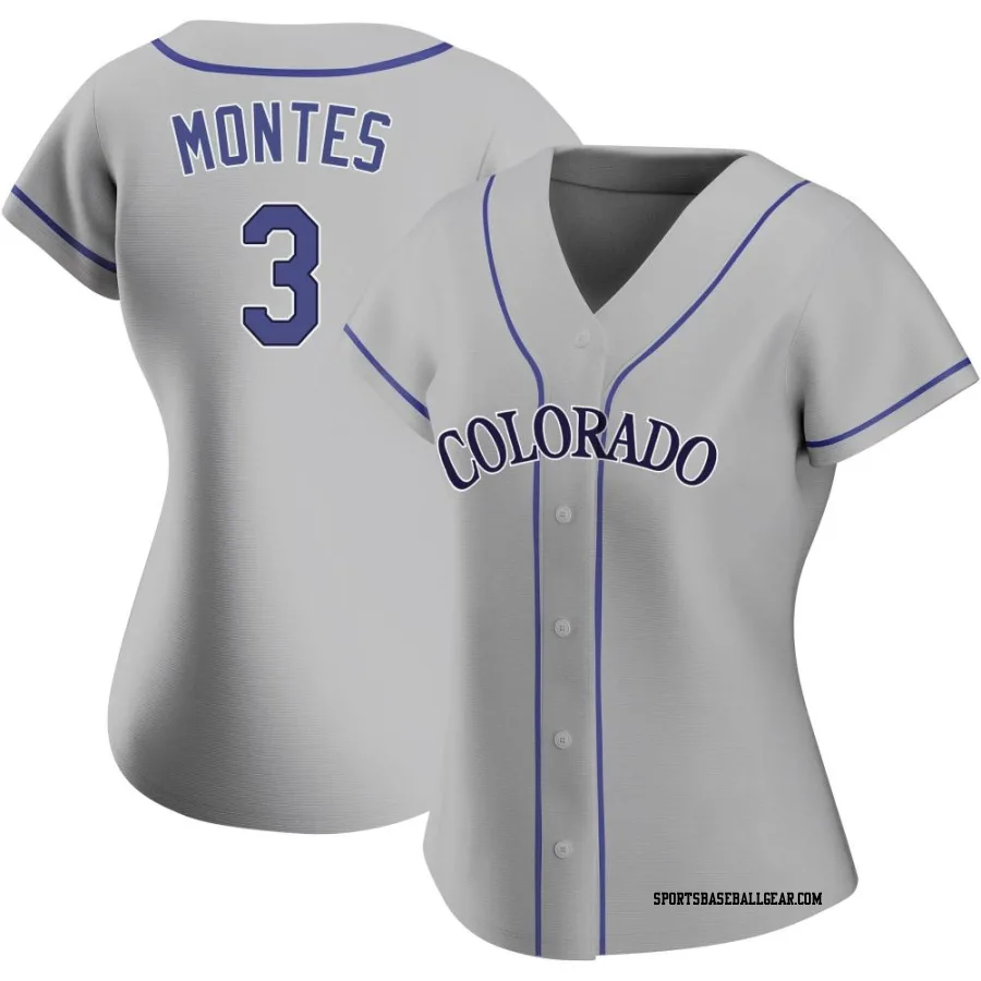 Coco Montes Women's Colorado Rockies Gray Replica Road Jersey