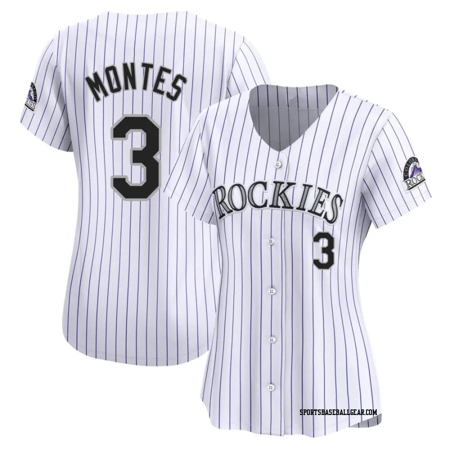 Coco Montes Women's Colorado Rockies White Limited Home Jersey