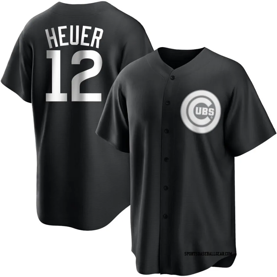 Codi Heuer Men's Chicago Cubs Black/White Replica Jersey