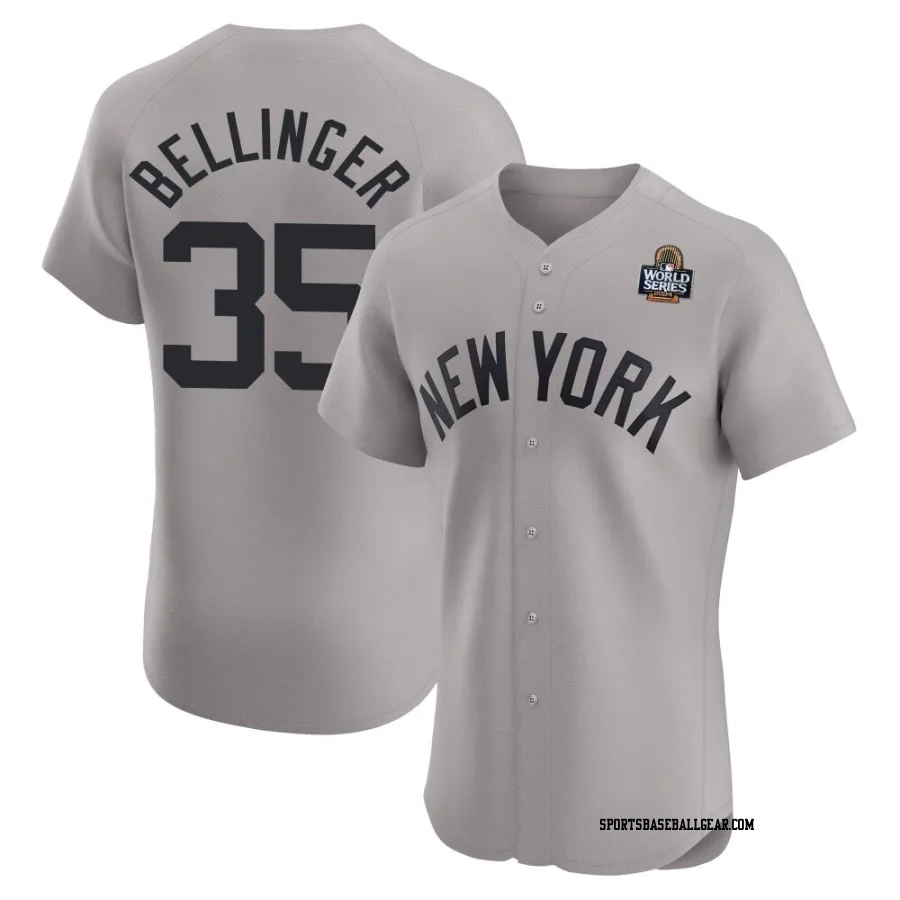 Cody Bellinger Men's New York Yankees Gray Elite Road 2024 World Series Jersey