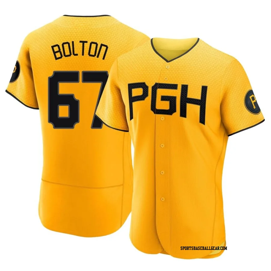 Cody Bolton Men's Pittsburgh Pirates Gold Authentic 2023 City Connect Jersey