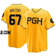 Cody Bolton Men's Pittsburgh Pirates Gold Replica 2023 City Connect Jersey