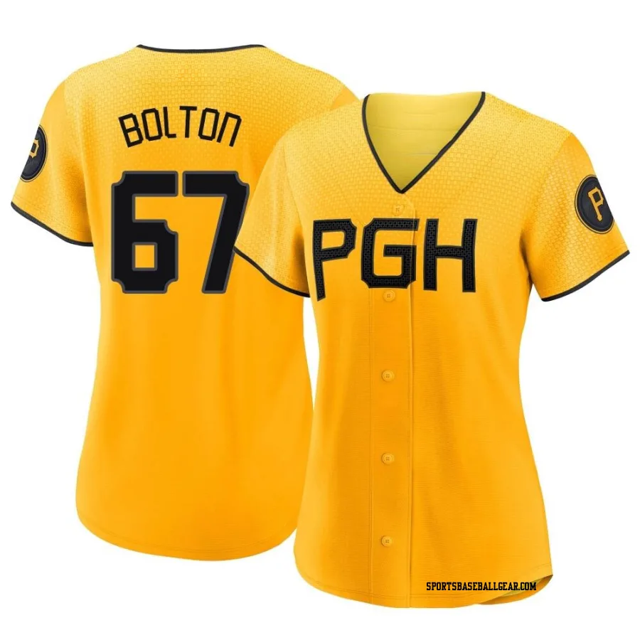 Cody Bolton Women's Pittsburgh Pirates Gold Authentic 2023 City Connect Jersey