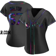 Cody Bolton Women's Seattle Mariners Black Holographic Replica Alternate Jersey