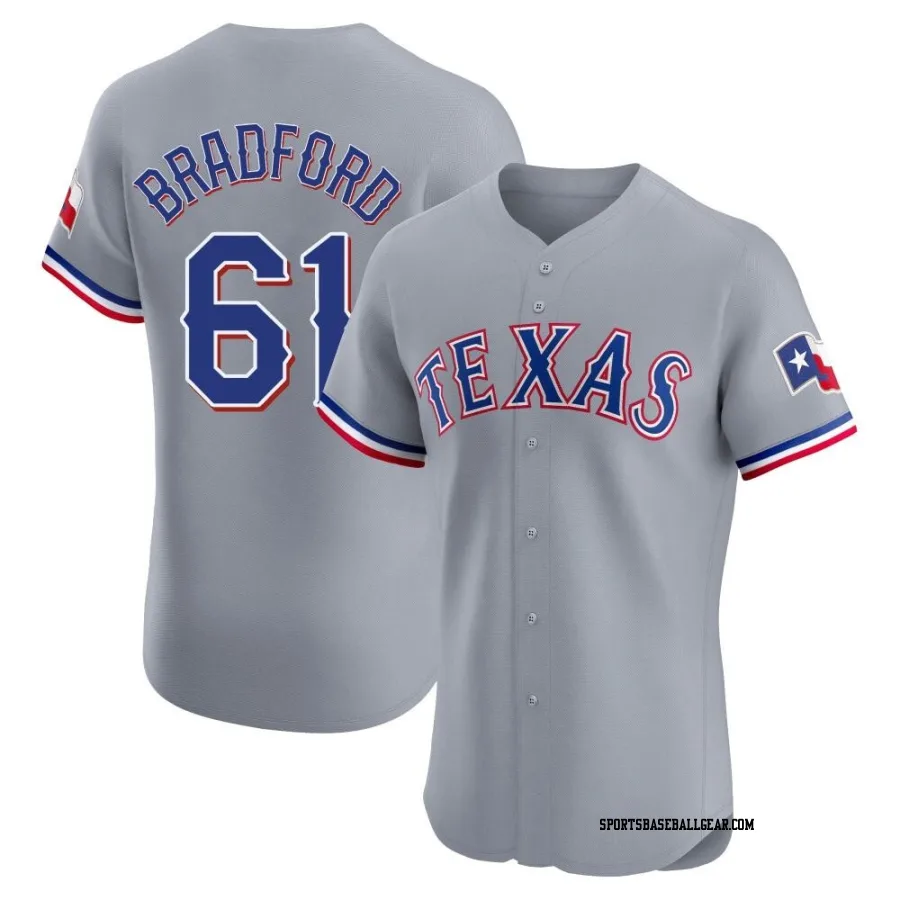 Cody Bradford Men's Texas Rangers Gray Elite Road Jersey