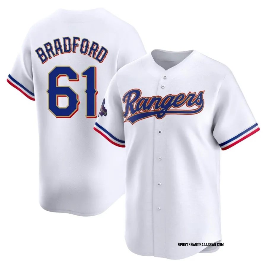 Cody Bradford Youth Texas Rangers Gold Limited White 2024 Collection Jersey