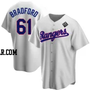 Cody Bradford Youth Texas Rangers White Replica Home Cooperstown Collection 2023 World Series Jersey