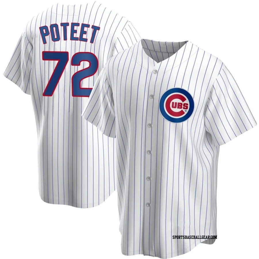 Cody Poteet Men's Chicago Cubs White Replica Home Jersey