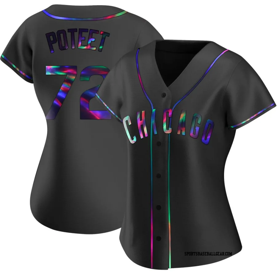 Cody Poteet Women's Chicago Cubs Black Holographic Replica Alternate Jersey