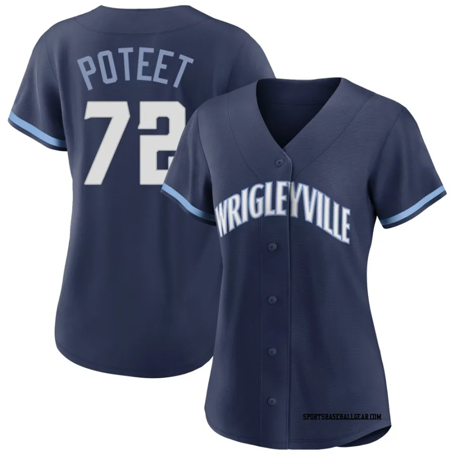 Cody Poteet Women's Chicago Cubs Navy Authentic 2021 City Connect Jersey