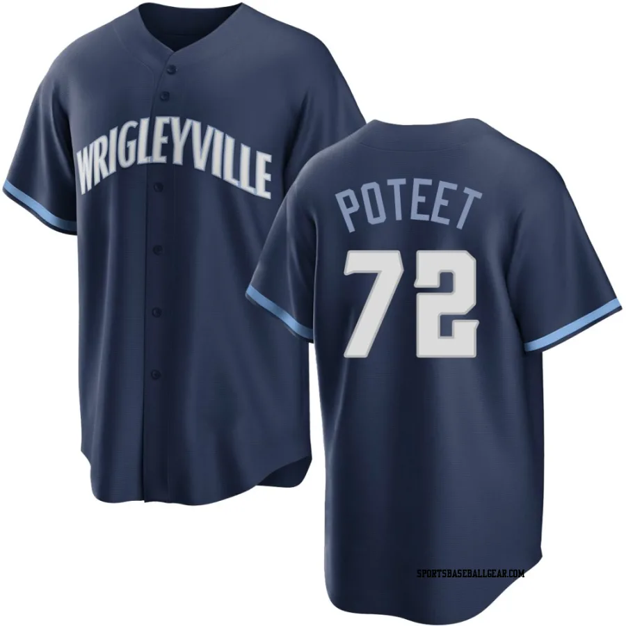 Cody Poteet Youth Chicago Cubs Navy Replica 2021 City Connect Jersey