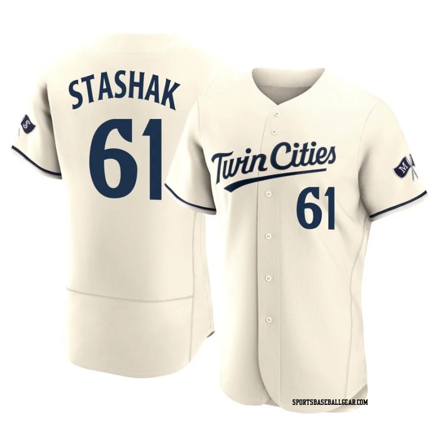 Cody Stashak Men's Minnesota Twins Cream Authentic Alternate 2023 Jersey