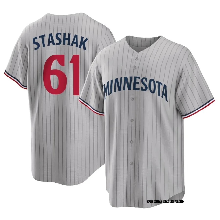 Cody Stashak Men's Minnesota Twins Gray Replica Road Jersey