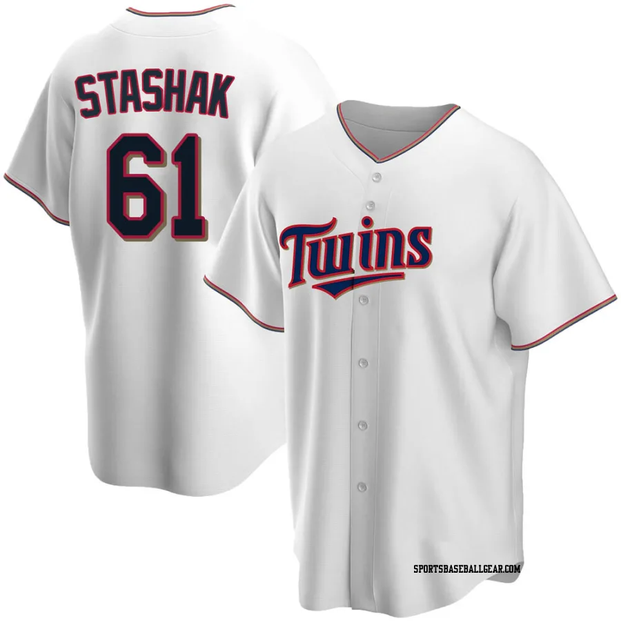 Cody Stashak Men's Minnesota Twins White Replica Home Jersey