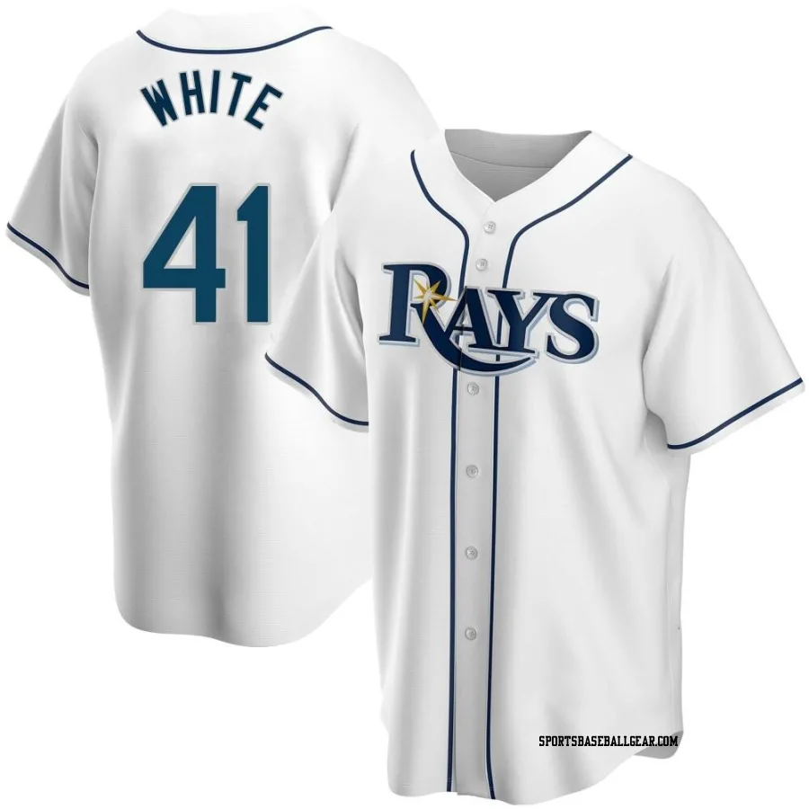 Colby White Men's Tampa Bay Rays White Replica Home Jersey