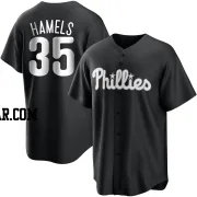 Cole Hamels Men's Philadelphia Phillies Black/White Replica Jersey