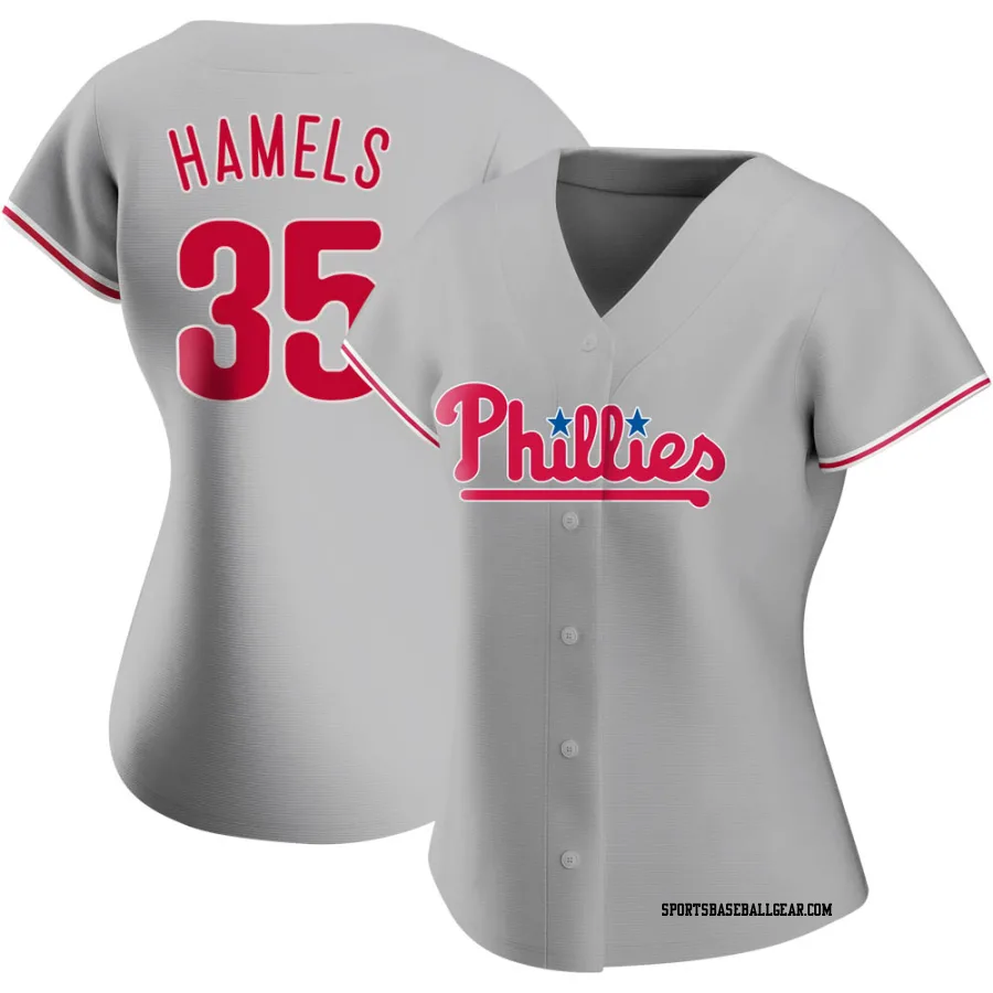 Cole Hamels Women's Philadelphia Phillies Gray Replica Road Jersey