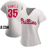 Cole Hamels Women's Philadelphia Phillies White Authentic Home Jersey