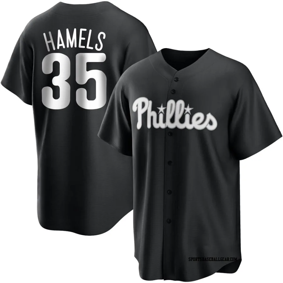 Cole Hamels Youth Philadelphia Phillies Black/White Replica Jersey