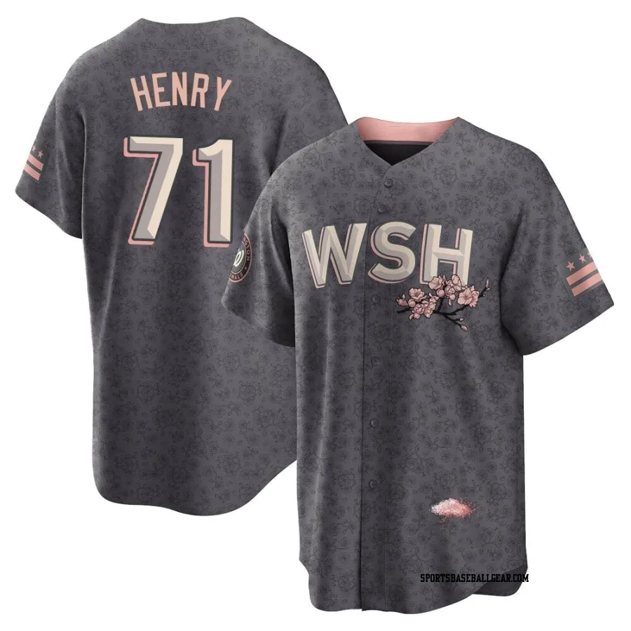 Cole Henry Men's Washington Nationals Gray Replica 2022 City Connect Jersey