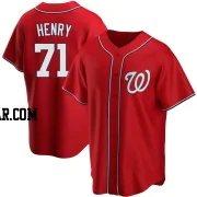 Cole Henry Men's Washington Nationals Red Replica Alternate Jersey