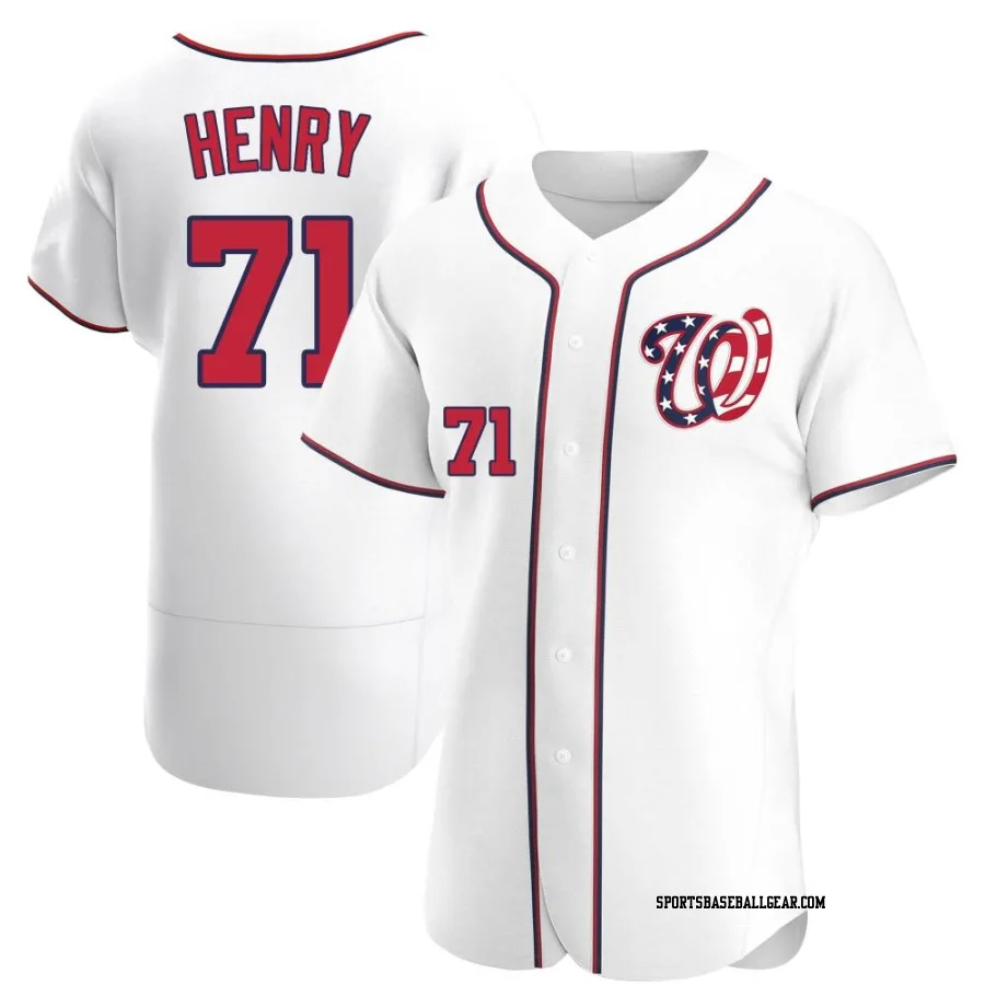 Cole Henry Men's Washington Nationals White Authentic Alternate Jersey