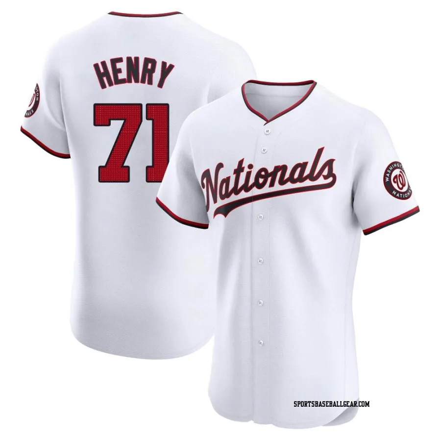 Cole Henry Men's Washington Nationals White Elite Home Jersey