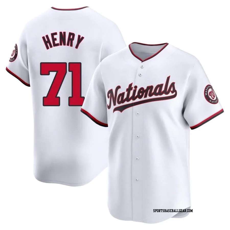 Cole Henry Men's Washington Nationals White Limited Home Jersey