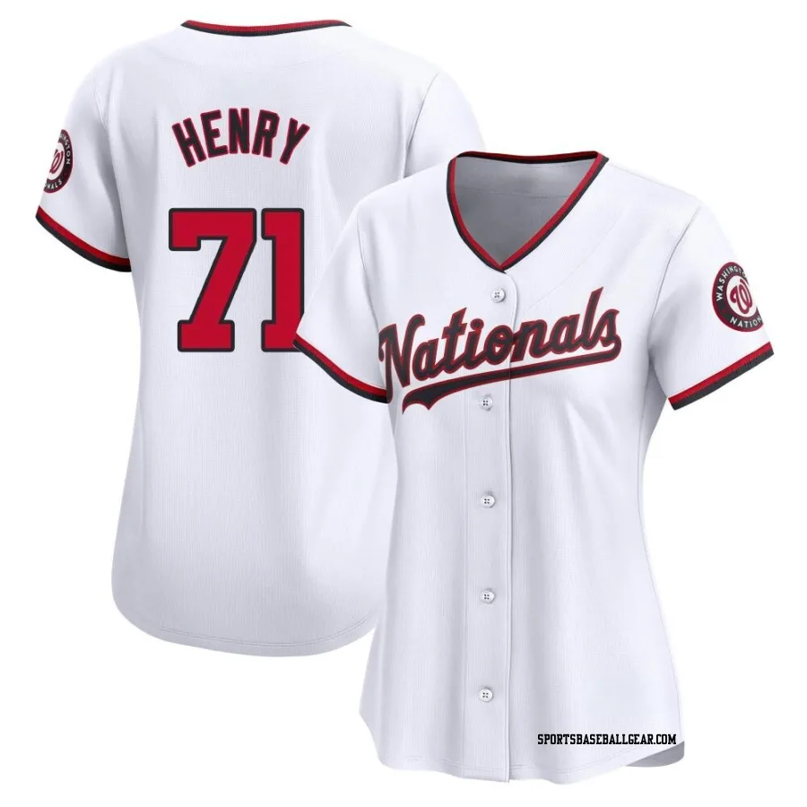 Cole Henry Women's Washington Nationals White Limited Home Jersey