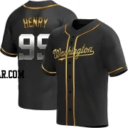 Cole Henry Youth Washington Nationals Black Golden Replica Alternate Jersey