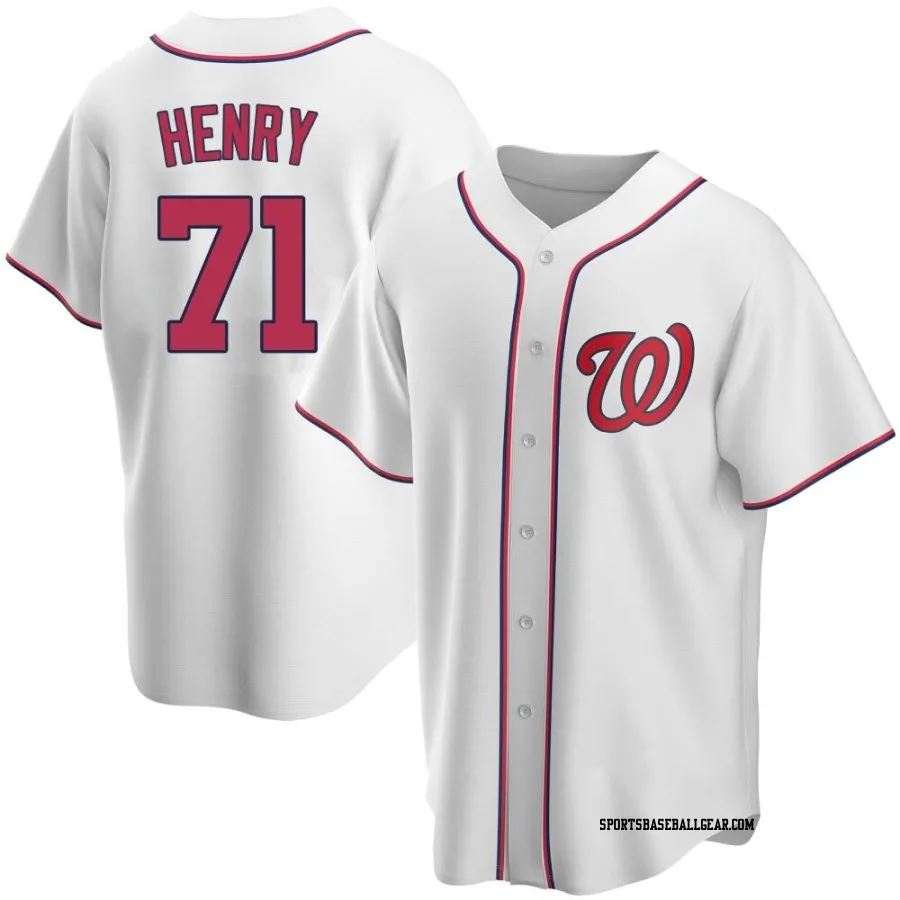 Cole Henry Youth Washington Nationals White Replica Home Jersey