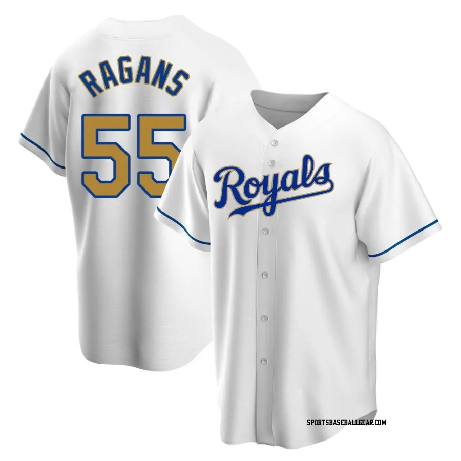 Cole Ragans Men's Kansas City Royals Gold Replica White Home Jersey