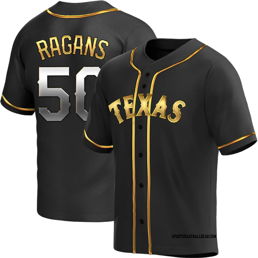 Cole Ragans Men's Texas Rangers Black Golden Replica Alternate Jersey