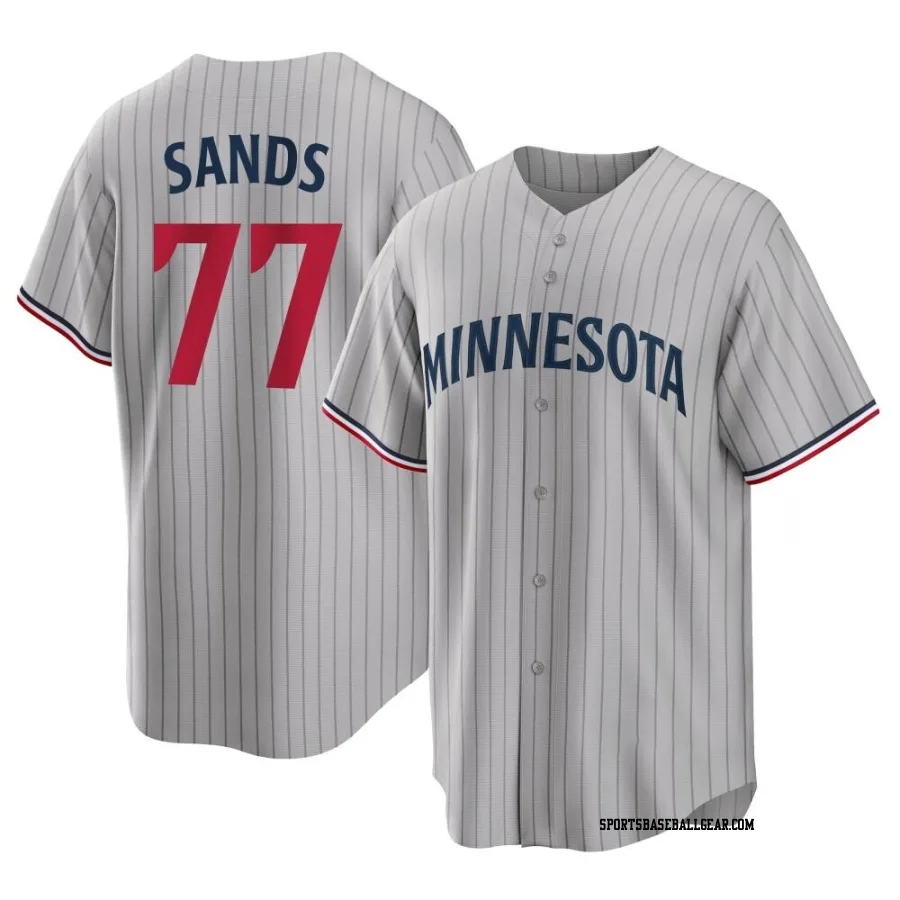 Cole Sands Men's Minnesota Twins Gray Replica Road Jersey