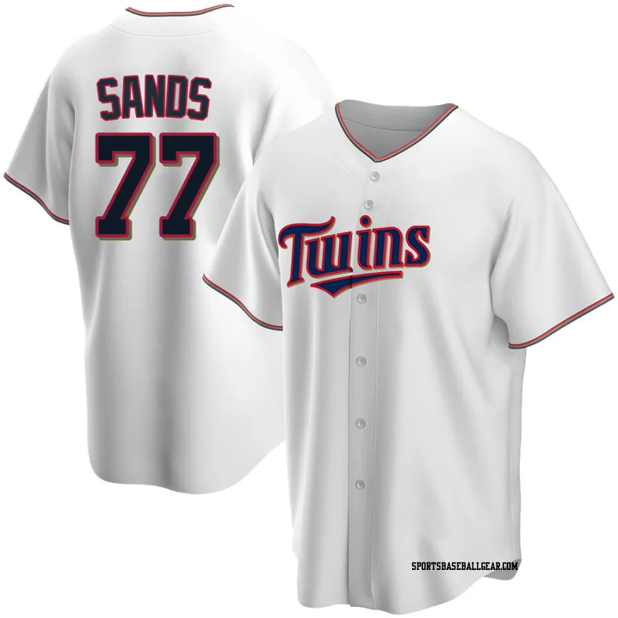 Cole Sands Men's Minnesota Twins White Replica Home Jersey